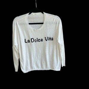 La Dolce Vita Subtle Luxury White Cozy Long Sleeve Sweater Size XS